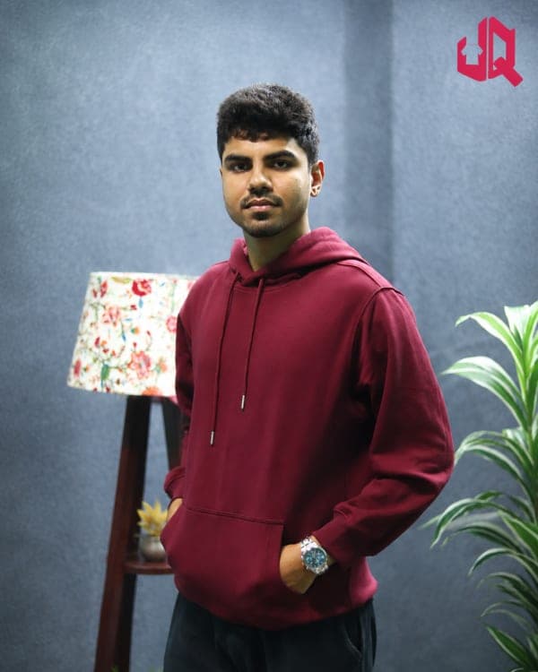 Premium Drop Shoulder Hoodie-Maroon(02)