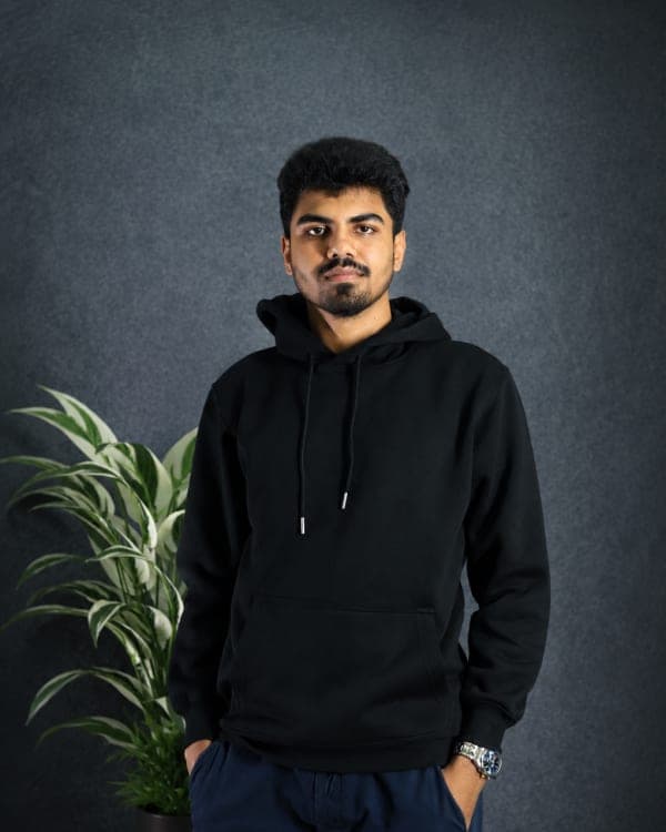 Premium Drop Shoulder Hoodie-Black