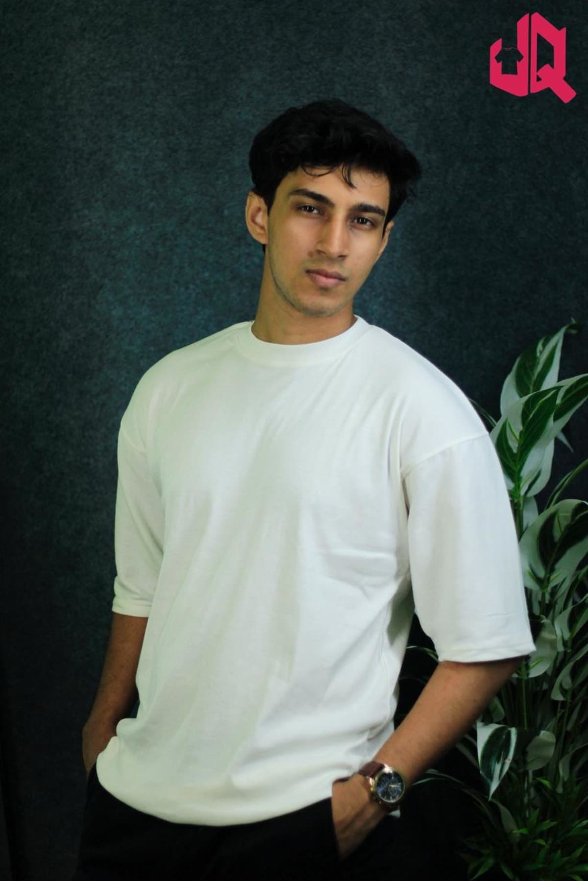 Solid Drop shoulder T-shirt -White